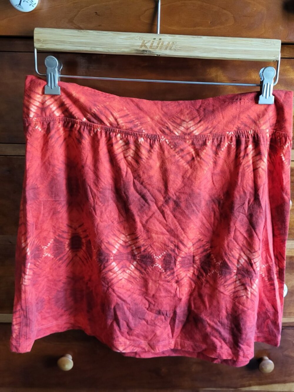 Patagonia Cotton Blend Stretch Pull On Tie Dye Print Skirt Women's size L - Picture 4 of 5